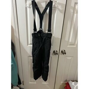 Sport Essentials Snow Pants Kid Youth Bib Ski‎ Zip Front Suspenders Black Size 8
